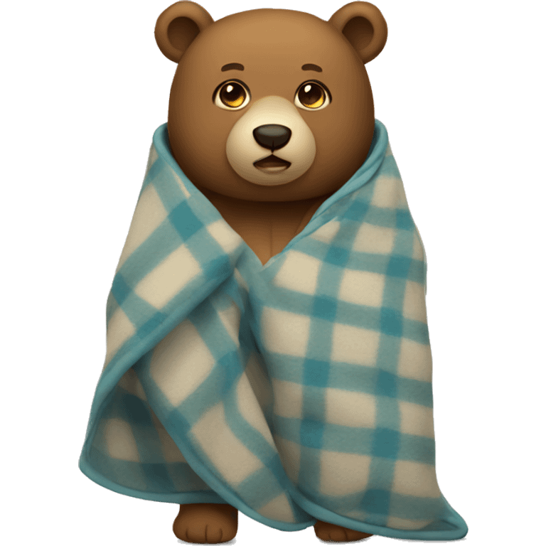 bear cozy in blanket emoji