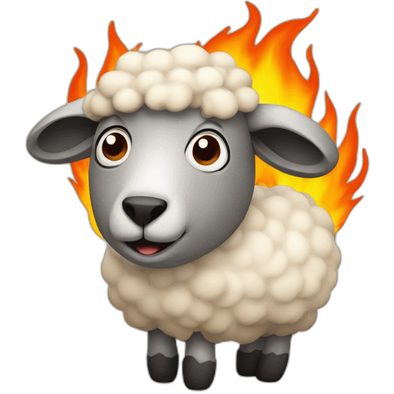 A sheep in fire emoji