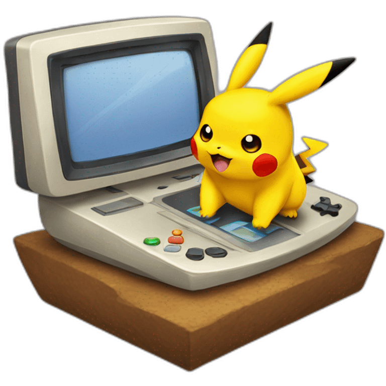 Pikachu playing vidéo game emoji