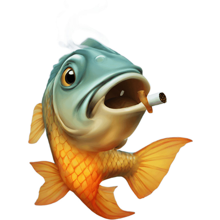 Fish smoking emoji