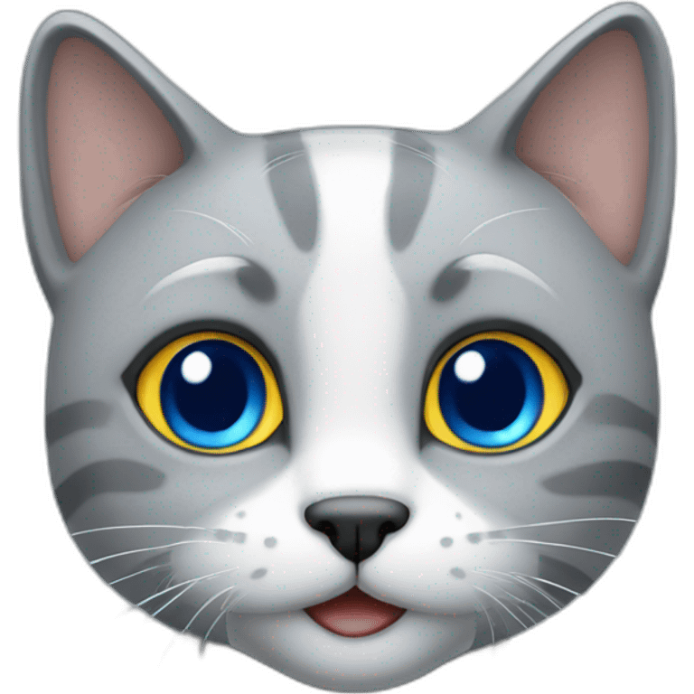 gato gris con ojos azules emoji