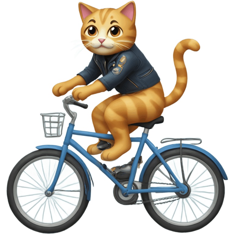 Cat riding a bike emoji