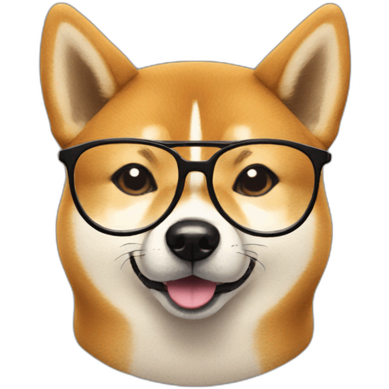 Shiba inu with glasses emoji