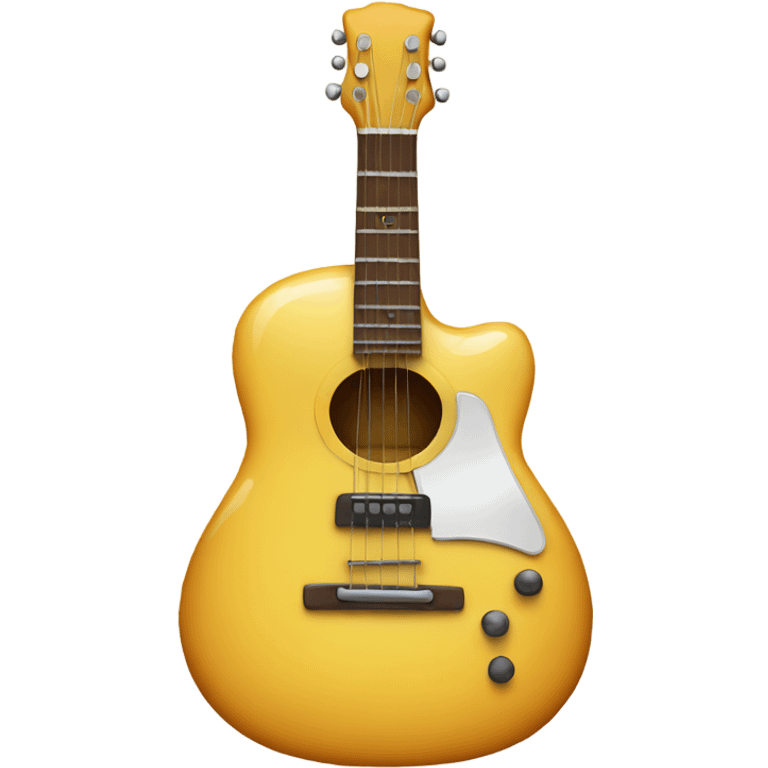 Guitar with a happy face emoji