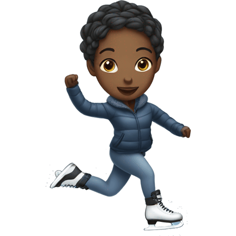 Black girl ice skating  emoji