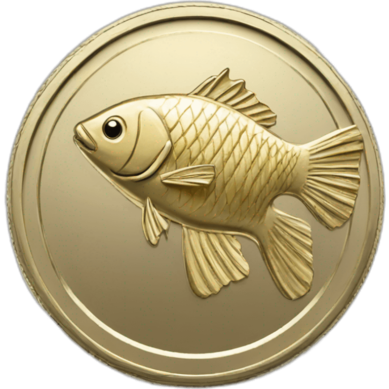 Latvian coin lats with fish emoji