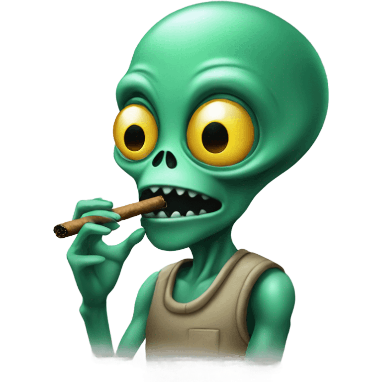 alien smoking a cigarrete emoji