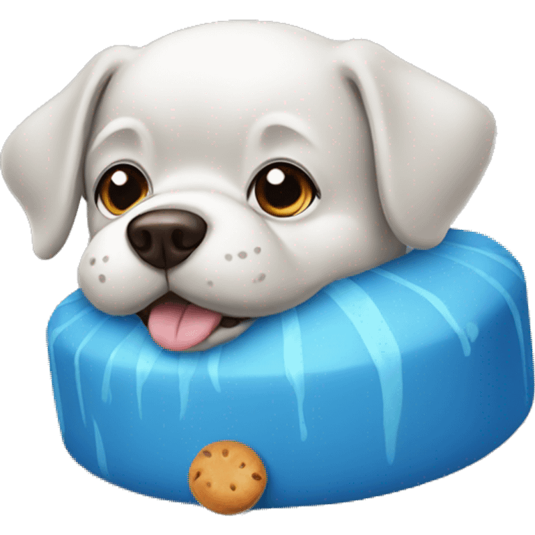 dog, blue, food emoji