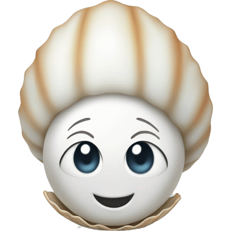 white pearl in shell emoji