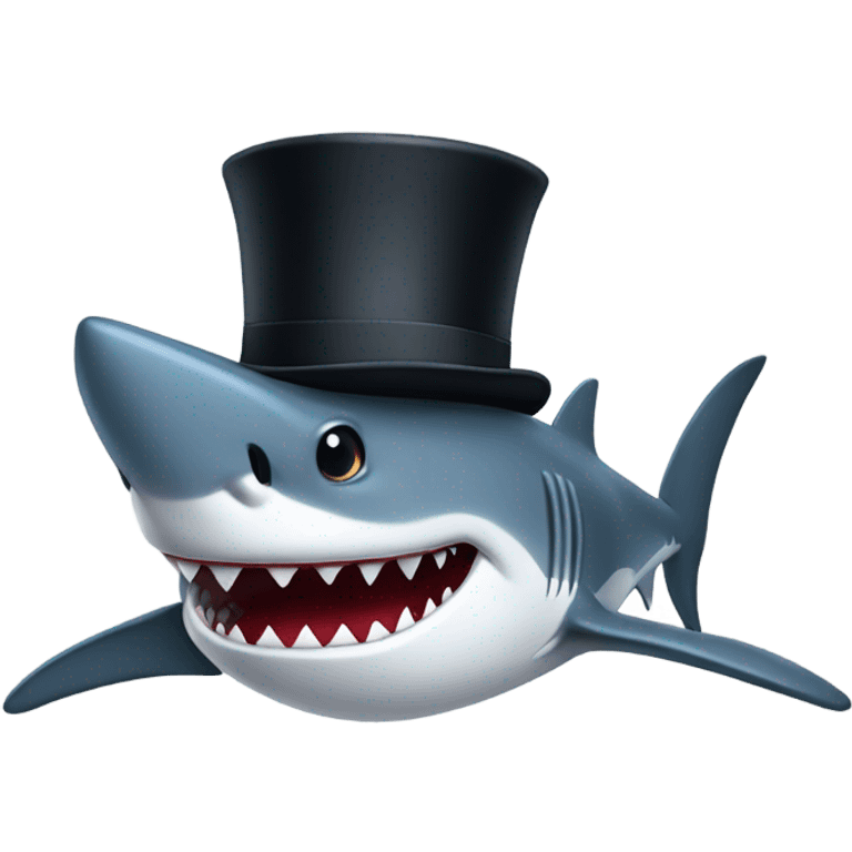 shark wearing top hat emoji