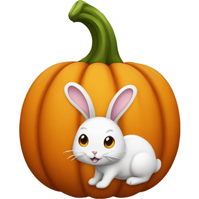 bunny in pumpkin  emoji