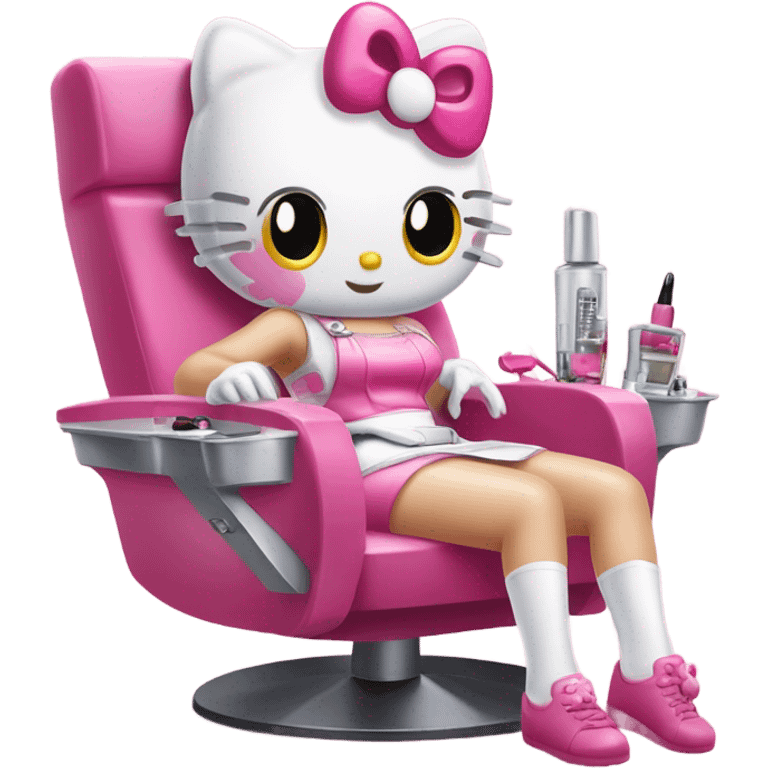 Hello Kitty getting her nails done emoji