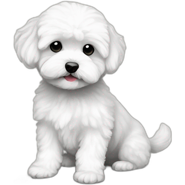 White maltipoo with euros emoji