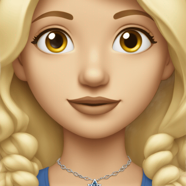 blonde girl with star of david necklace  emoji