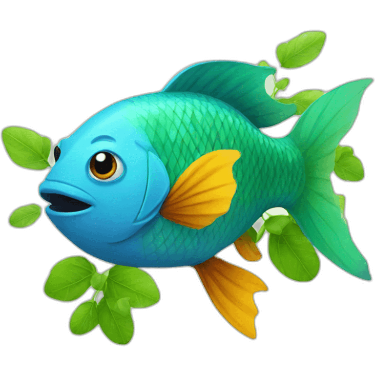 fish with leaves emoji