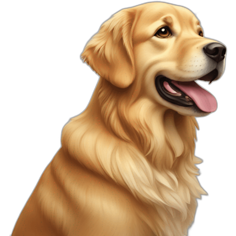 Un perro golden retriver emoji