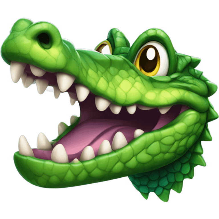 male portrait with necklace as a gay alligator  emoji