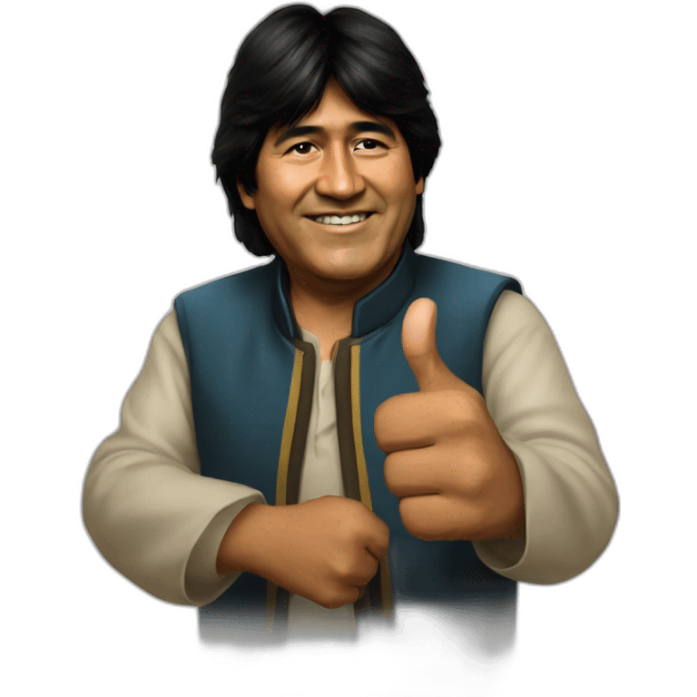 Evo Morales thumb Up realistic emoji