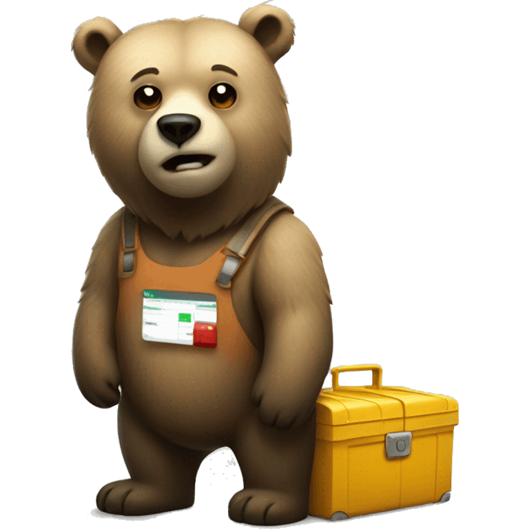 A bear with a stock terminal behind it emoji