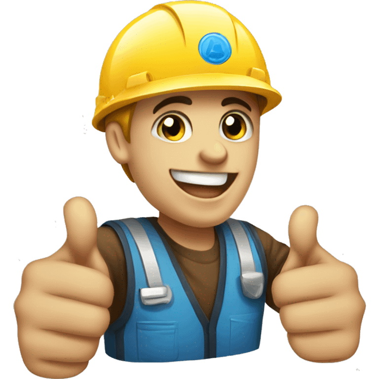 Happy injured worker doing a thumbs up  emoji