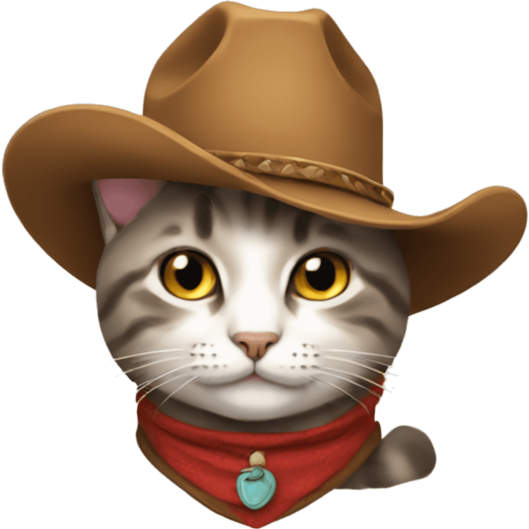 Cat with a hat of cowboy emoji