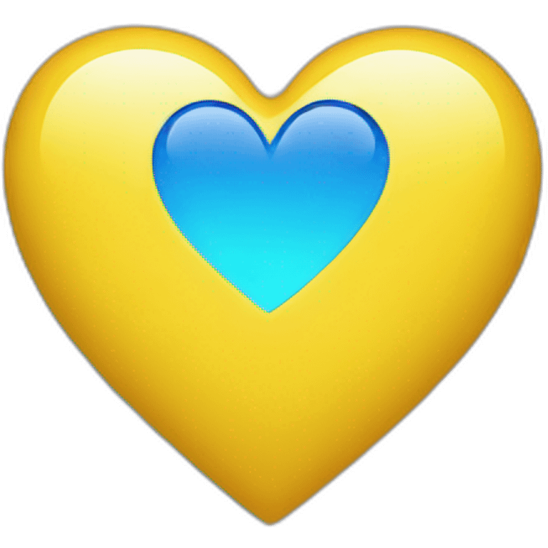 Yellow and blue heart emoji