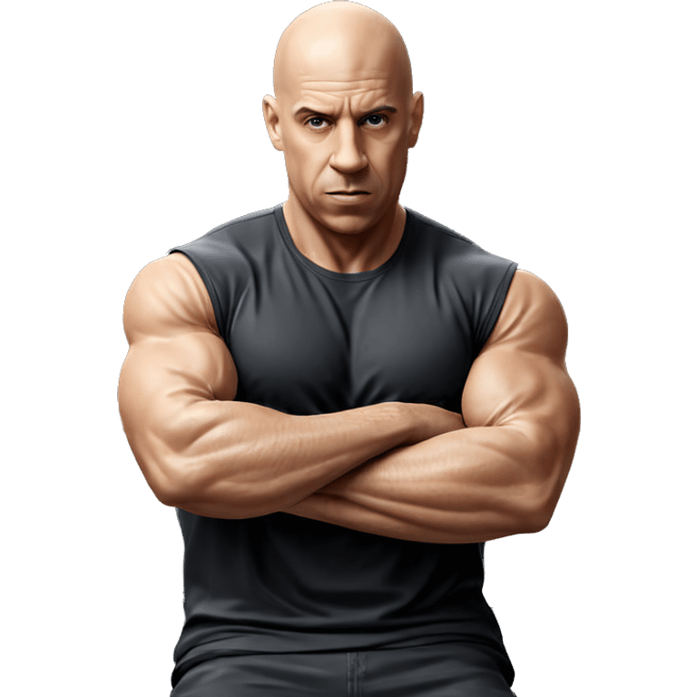 bald muscle man with car emoji