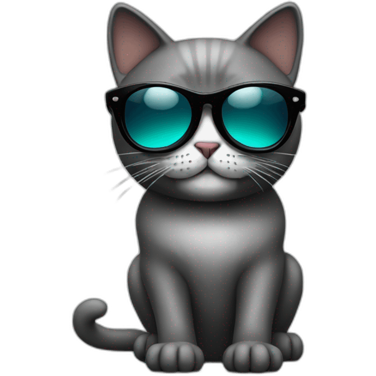 Cat with black sun glasses emoji