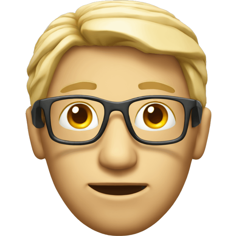 3D programmer man head emoji