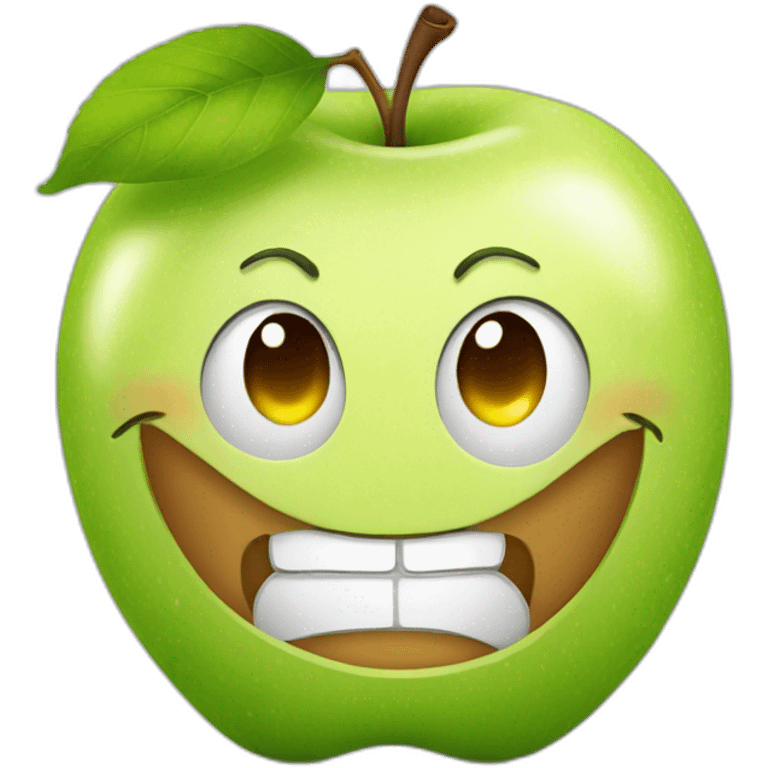 smirking apple emoji