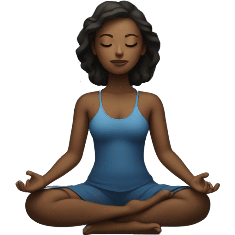 a meditating woman against the background of the starry sky emoji