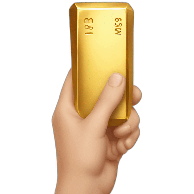 gold bar in hand emoji