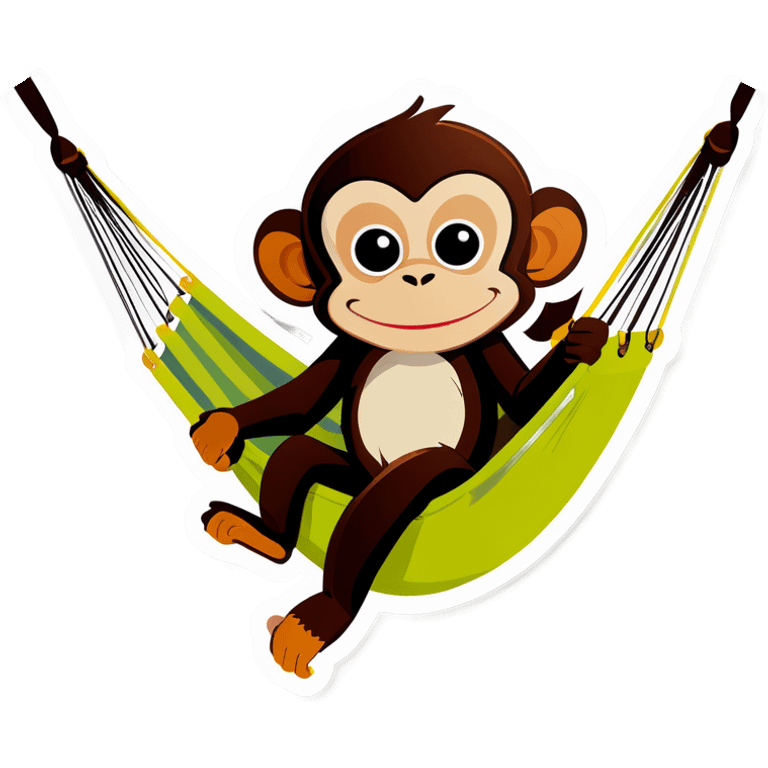 A relaxed monkey on a hammock emoji