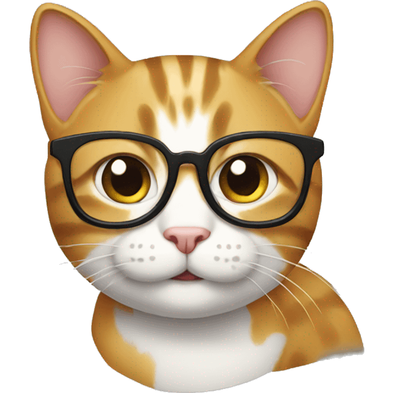 a nerdy cat emoji