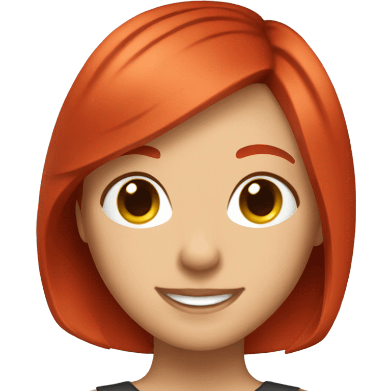 Chili red hair bob cut smiling girl emoji