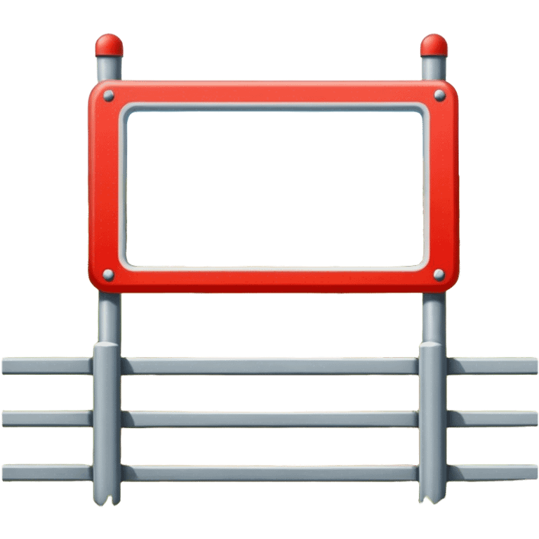 A marked border separating two lands, with a fence, checkpoint, or warning signs indicating the boundary between territories emoji