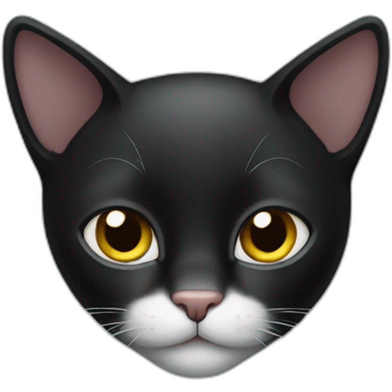 black cat with white chest emoji