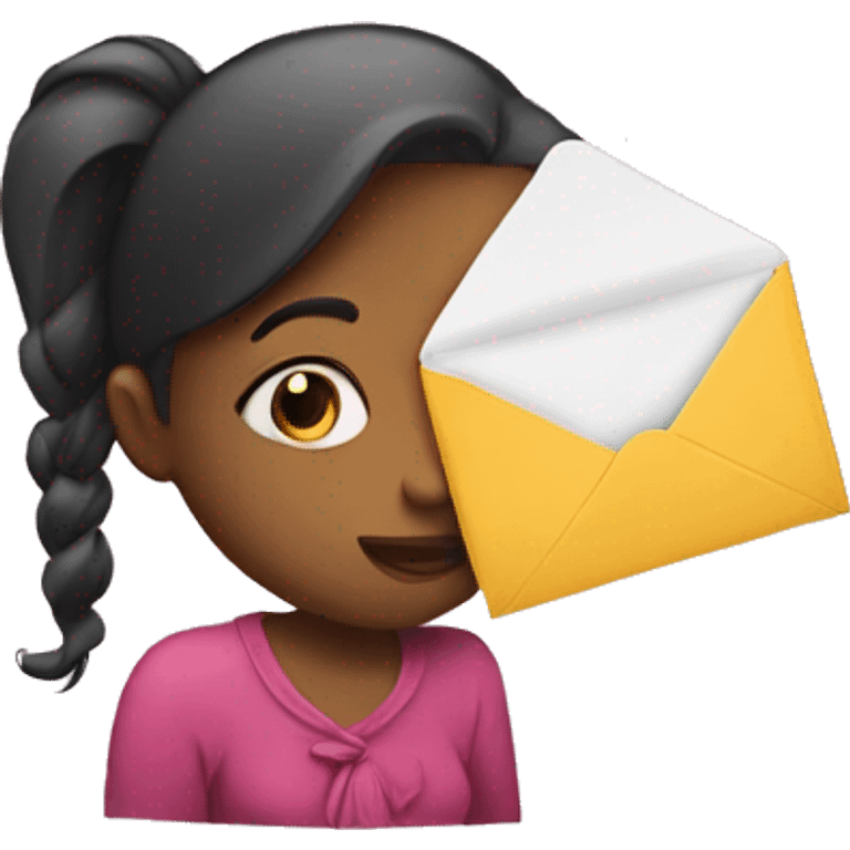 Girl kissing a envelope  emoji