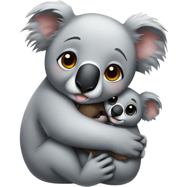 Koala hugging a puppy emoji