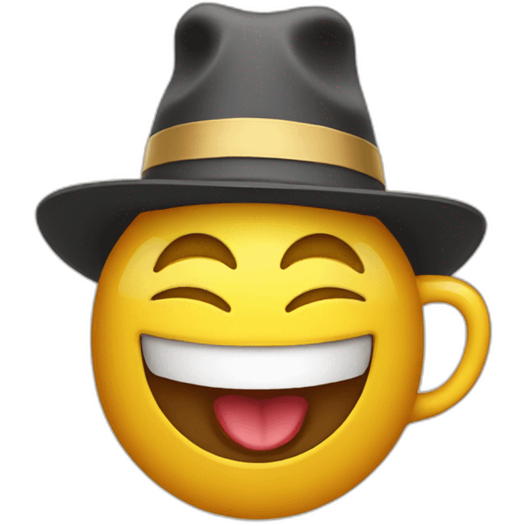 laughing face with beer hat emoji