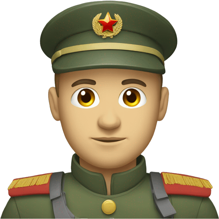 ussr soldier serious with military helmet emoji