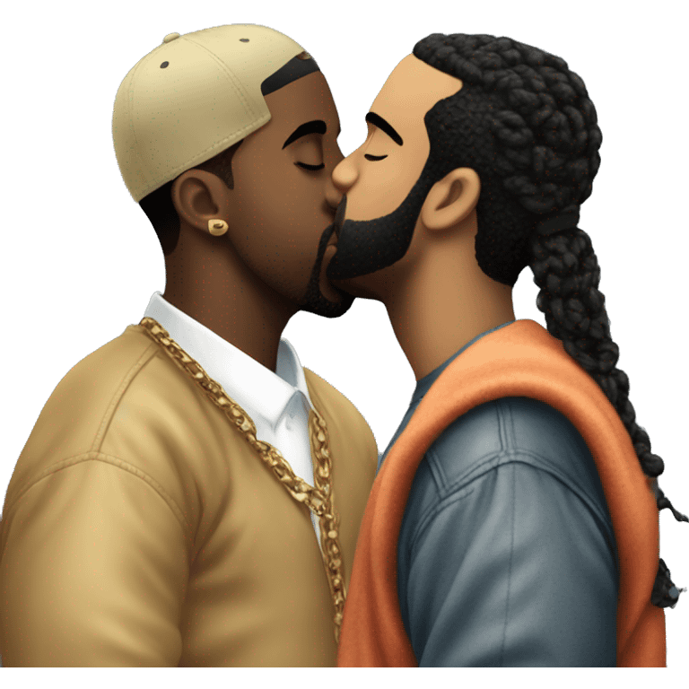 P Diddy kissing Drake. emoji