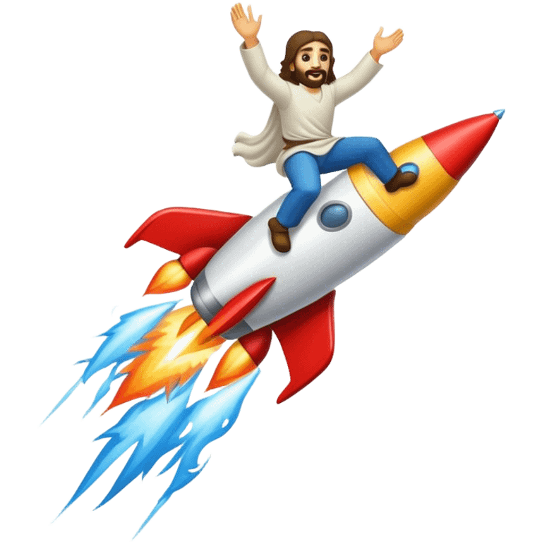 jesus riding a rocket france black boom!  emoji