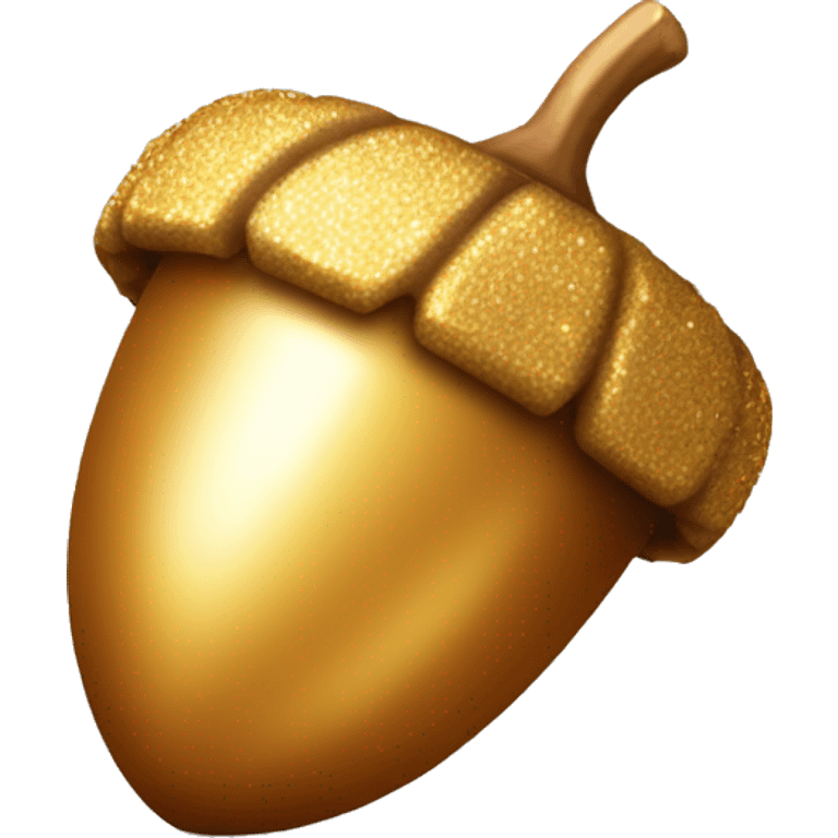 SINGLE sparkling Gold acorn emoji