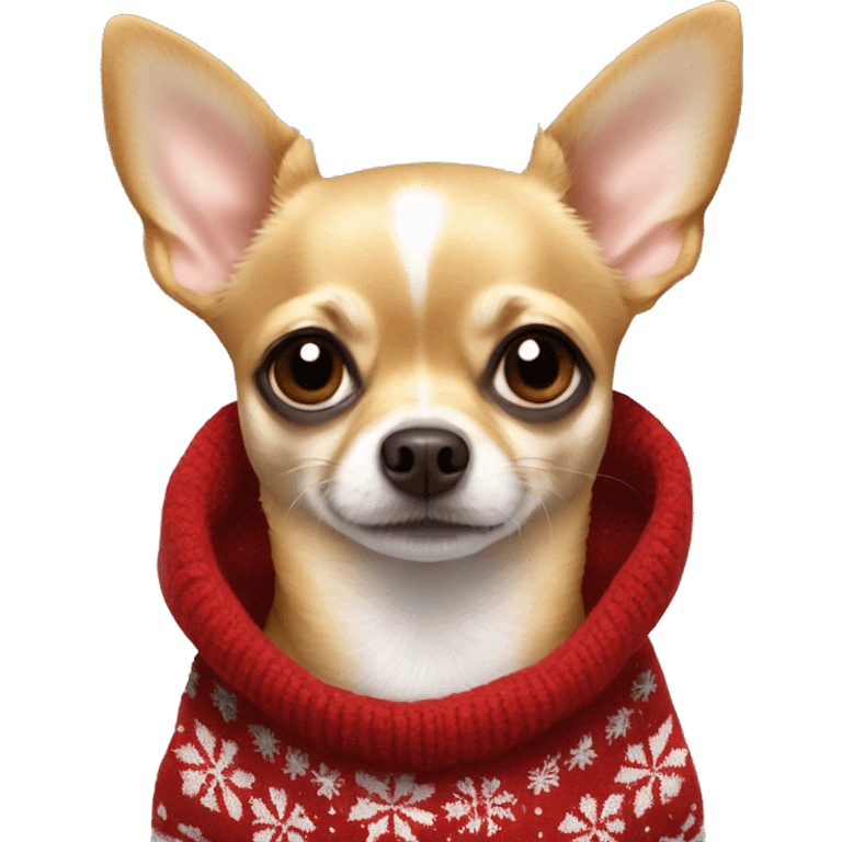 Chihuahua with Christmas sweater  emoji