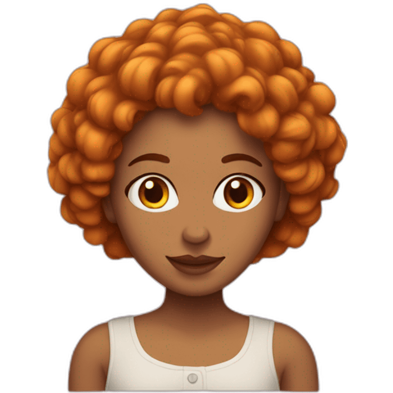 mujer pelirroja pelo rizado emoji