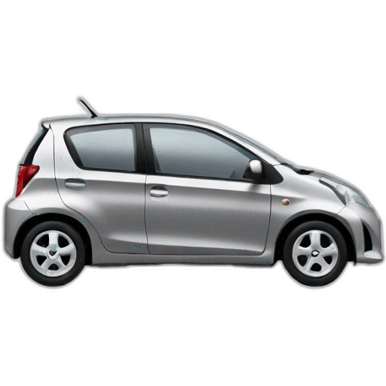 Toyota Passo as a car emoji in silver color emoji