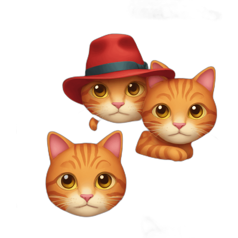 red cat with hat emoji