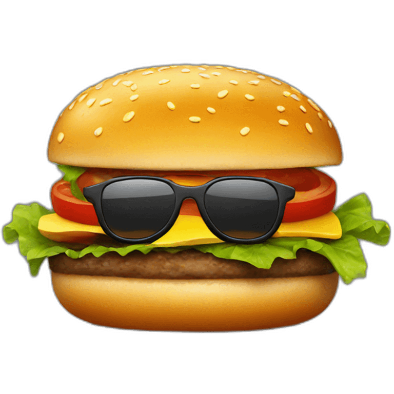 hamburger wearing sunglasses emoji