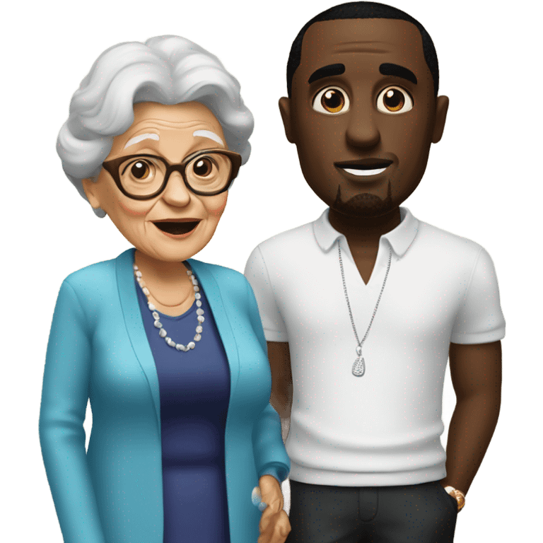 Old lady and p Diddy  emoji